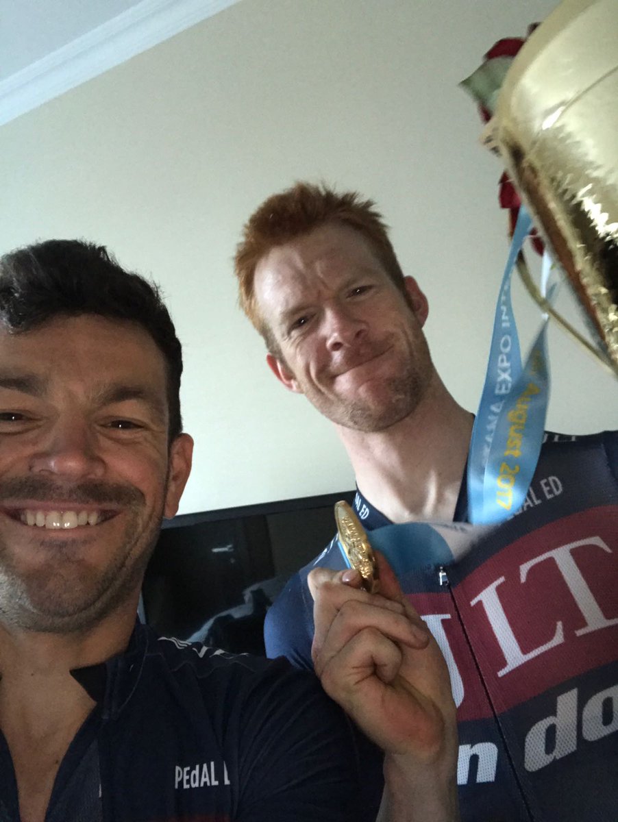 Ed_Clancy's tweet photo. Super happy to win the @Expo2017_Int  Crit in Astana today! Exactly one year after the big day in Rio. https://t.co/HUJD3vO00N