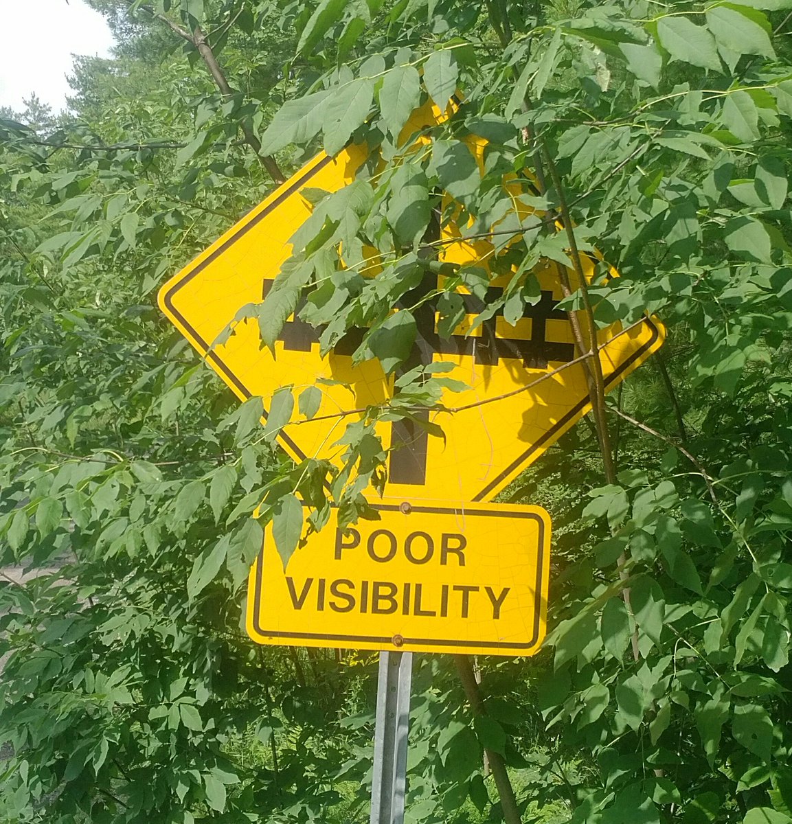 DaveJaworsky's tweet photo. Spotted this sign while cycling. It seems to be calling out for help. #SelfDefining #PoorVisibility https://t.co/0yiMVMD0rf