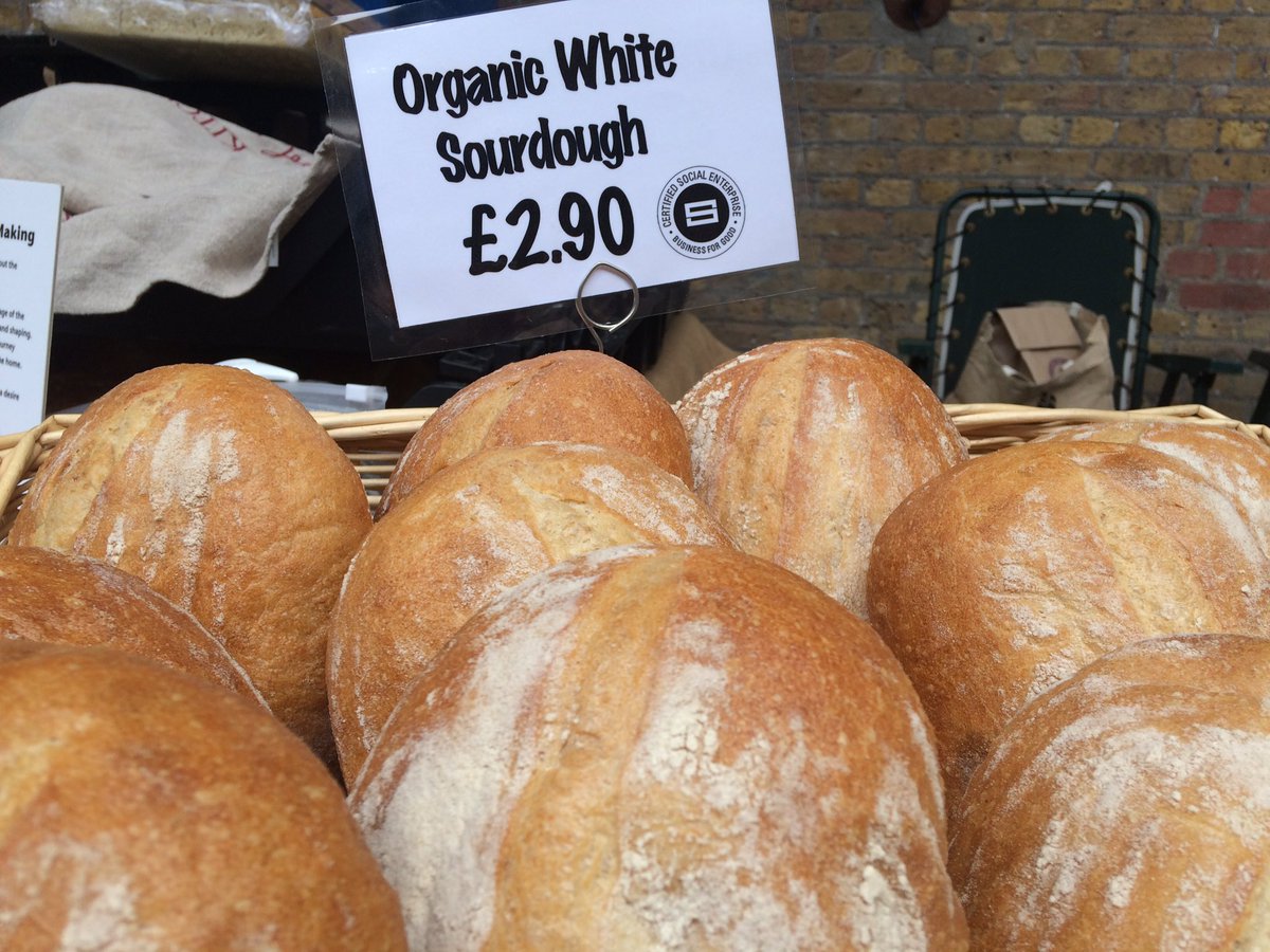 Fresh, #artisan #realbread <a href="/RAFarmersMkt/">RA Farmers Market</a> today 10am-3pm White &amp; brown #sourdough, olive &amp; rosemary #focaccia, and new - date &amp; walnut - yum!