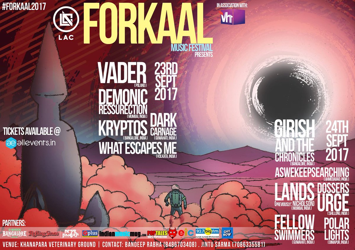 wtsindia's tweet photo. #WTSNews: @Forkaal2017 announced.
#Guwahati
@Vaderband, @Demonictweets, @Kryptosindia, @WhatEscapesMe,@GATCtheband  @AWKS_band  @DossersUrge https://t.co/OiVbPklsbH