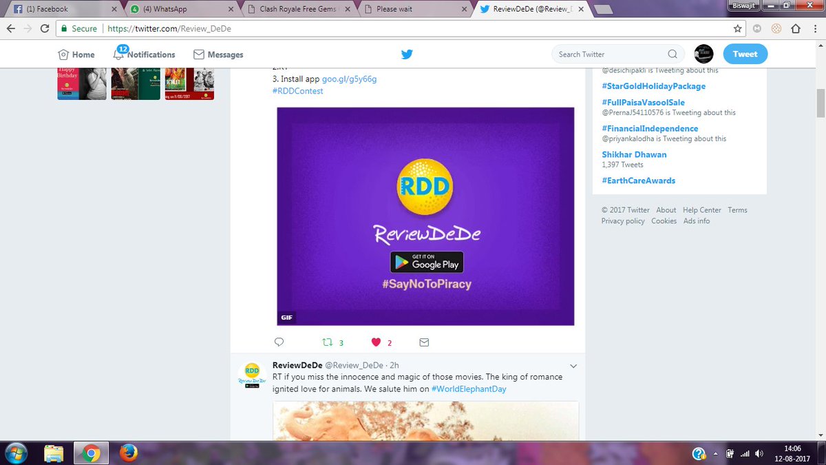 BiswaRockz_1990's tweet photo. @Review_DeDe Here is my screen shoot #RDDContest https://t.co/06zK2Ij4GB https://t.co/Uk06YcJ6Hc