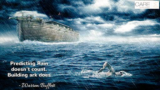 stayfoolishsam's tweet photo. Predicting rain doesn't count. Building ark does. @WarrenBuffett #WisdomVsKnowledge #management #leadership #entrepreneur #preparation https://t.co/gXgMIt6rXU