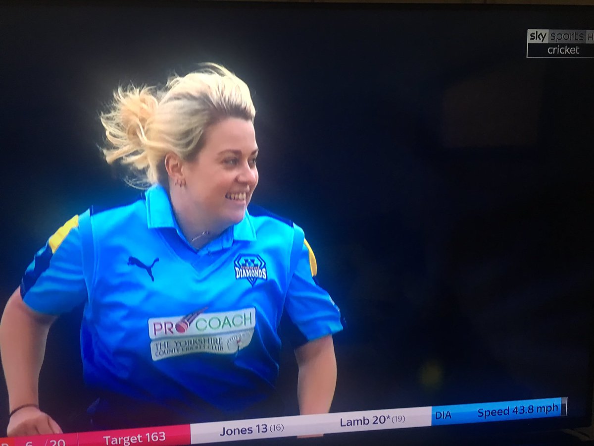 RodleyCricket's tweet image. Our very own @Katie_Lev taking the first of 3 wickets for @YorksDiamonds live on @SkySports yesterday! #wicketmachine #proud 👏