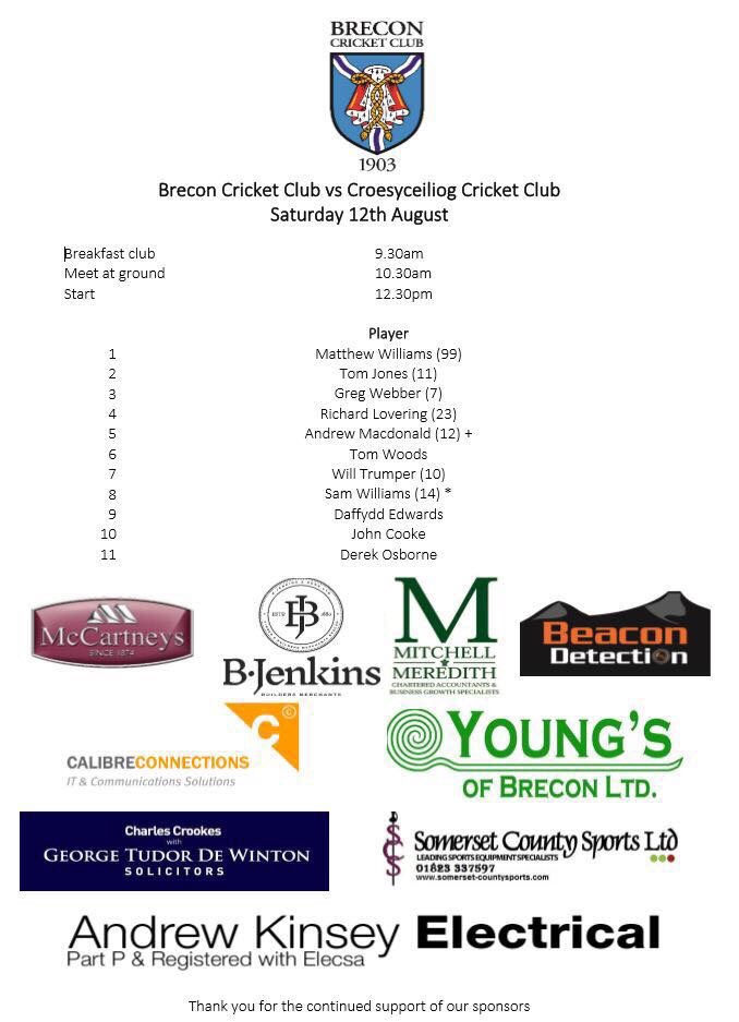 CcBrec's tweet photo. 1Xl to play @Croesycc today. Gethin Phillips comes in as a late replacement for John Cooke #4gamestogo #Everygamesafinal https://t.co/BoANfgg1IT