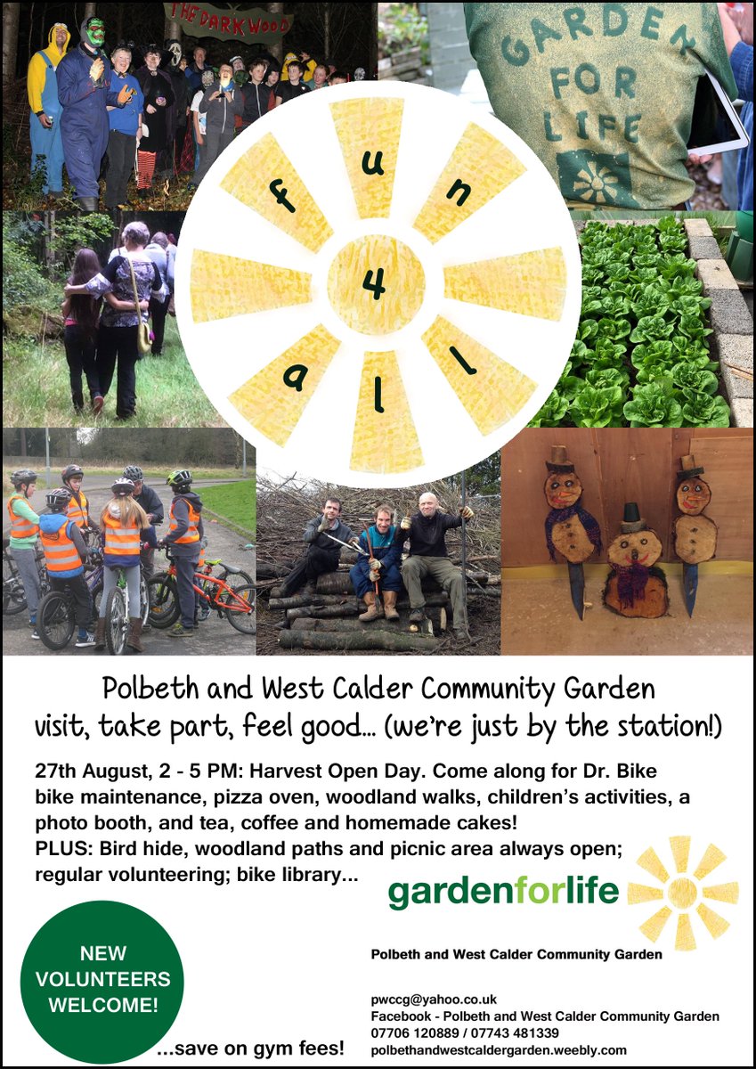 .<a href="/pwccg/">pwccg</a> Harvest Open Day August 27th 2-5pm Come along for Dr Bike bike maintenance, pizza oven, woodland walks, children's activities ...