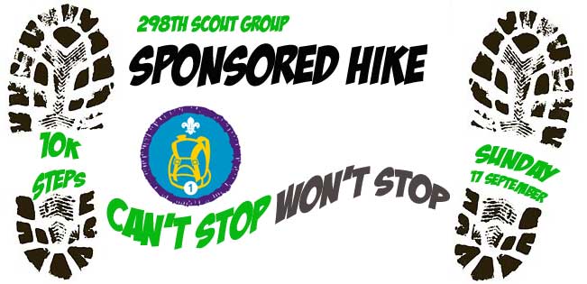 September 17th, all sections 10k steps hike, around 75 young people taking part! If you see a sponsorship form please support them! #iscout