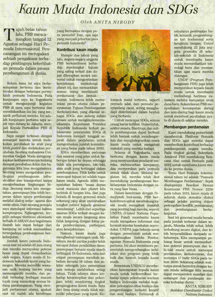 OpiniViral's tweet photo. #OpiniViral Kaum Muda Indonesia dan SDGs @hariankompas hari ini https://t.co/YOEpnMIQzA