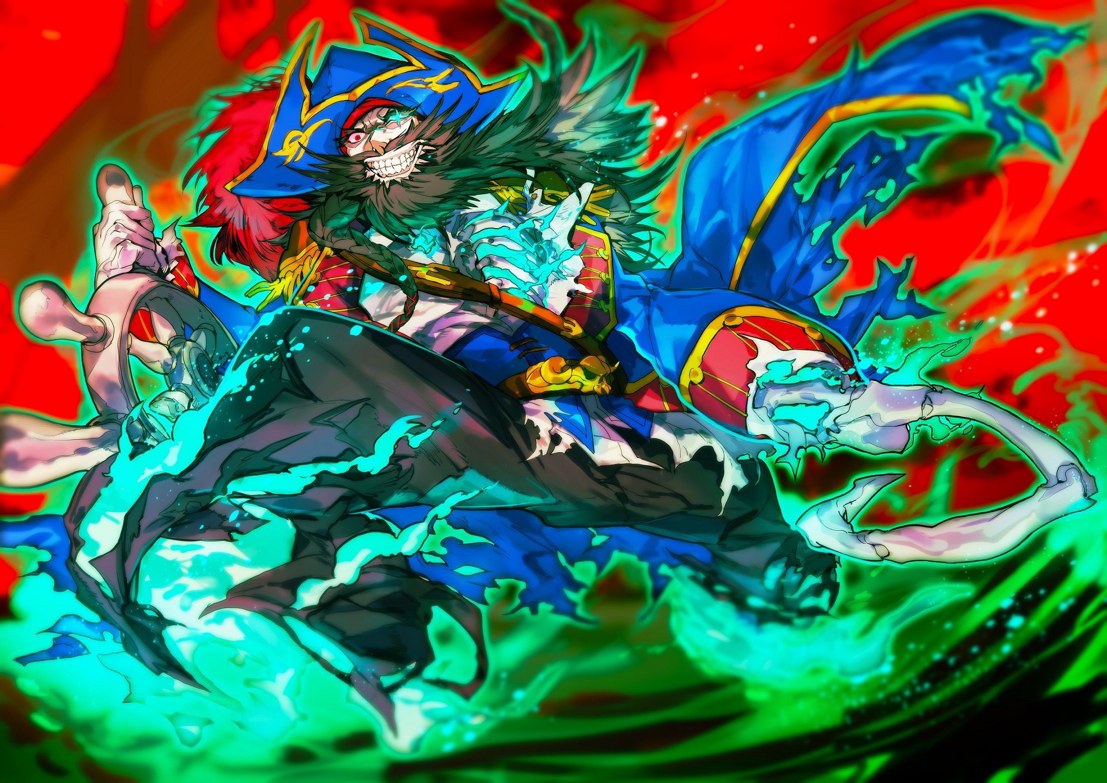 モンスト映画公式 Blu Ray Dvd 5 28発売 モンスト アニメ応援イラスト 今回は エドワード ティーチ 禍々しい笑みを浮かべながら エドワード ティーチは豪快に海を駆け回る イラストを描くのは Match さん 第 話の視聴はこちらから
