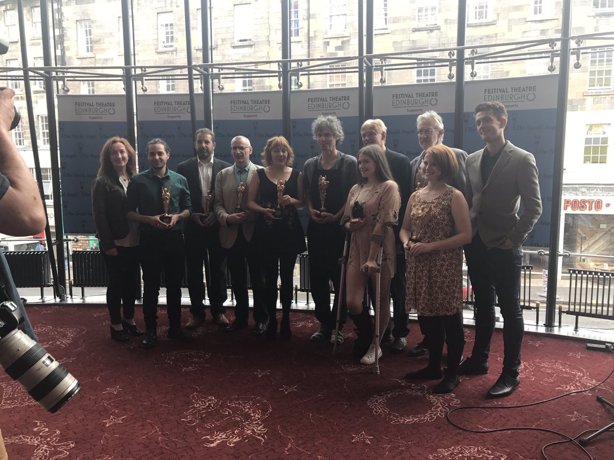 So delighted for Adam and the whole brilliant <a href="/NTSonline/">National Theatre of Scotland</a> team.#HeraldAngels. Gorgeous winners: