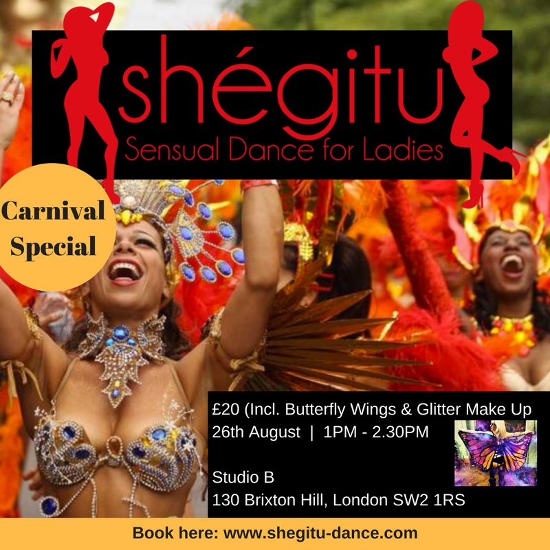 ShegituDance's tweet photo. Book now .... https://t.co/IXZXlO1bTb 💃🏾💃🏾💃🏾💃🏾#carnival #shegitu #danceclass #nottinghillcarnival https://t.co/ejdGs1Zaao