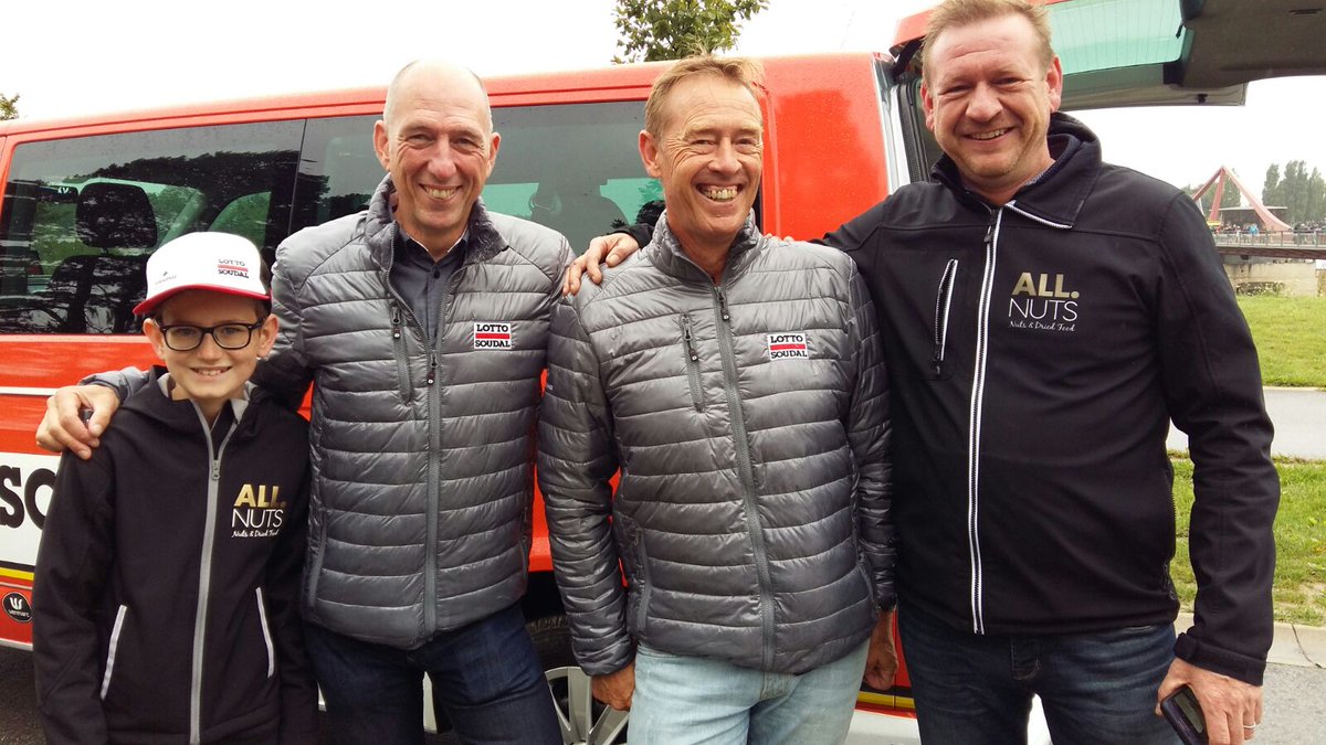 lottocycling_'s tweet photo. #BinckBankTour VIP guests from our partner @allnutsbe enjoying Stage 6 from the inside! https://t.co/JTJzFIe4wS