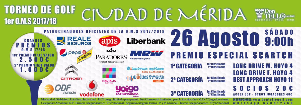 Primer torneo de temporada, a disfrutar del golf... Inscripciones por WhatsApp 628512260