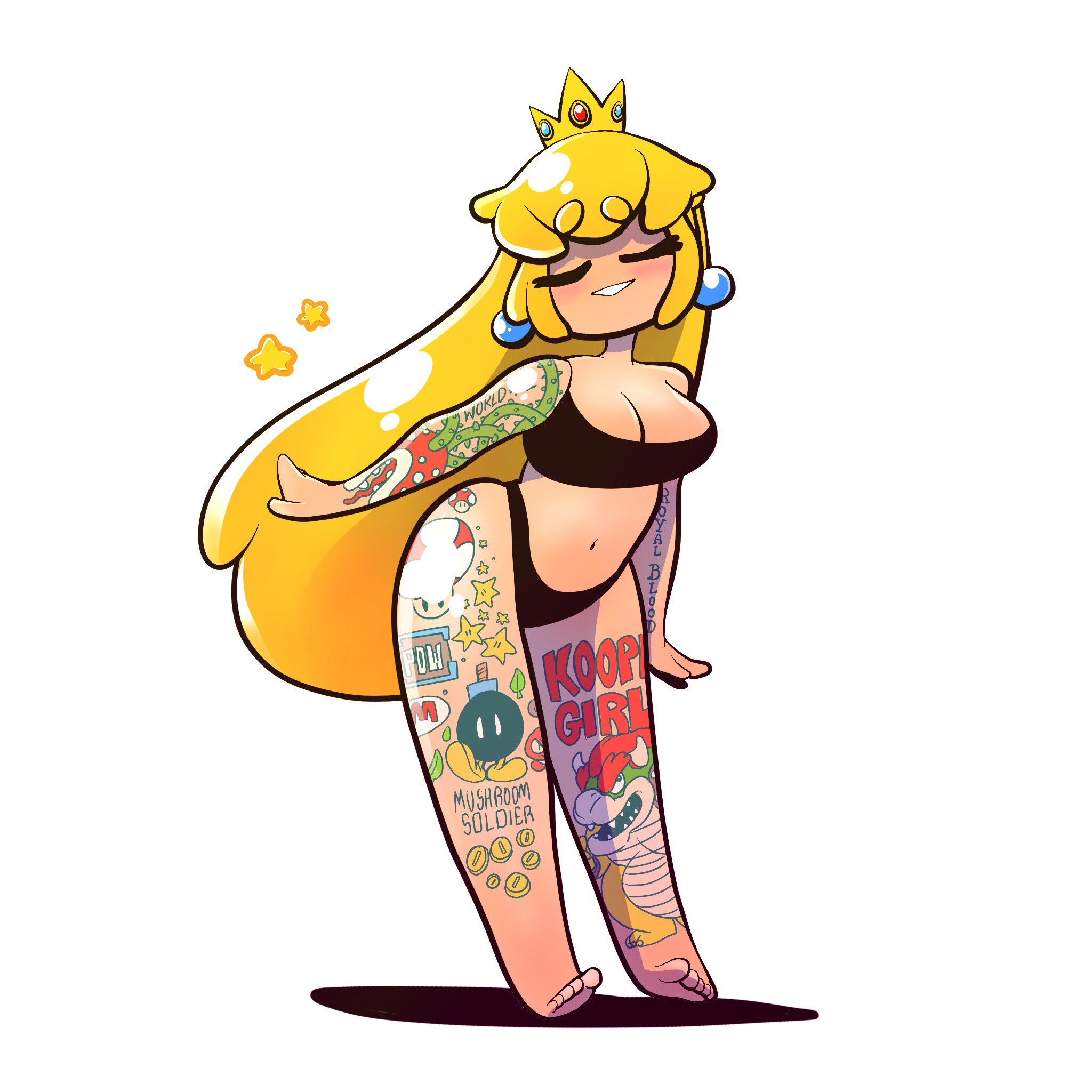 77. Ain't give a damn Princess Peach, for. 