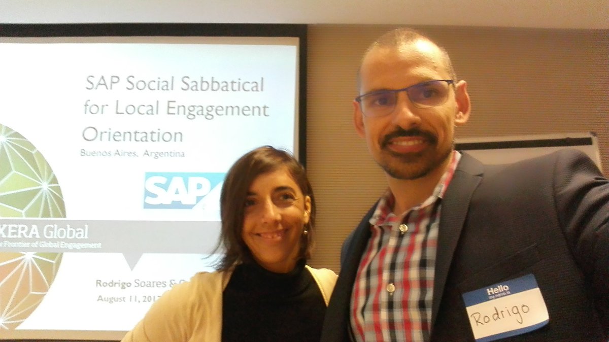 Carogowland's tweet photo. Ready to Kick off #SAP #localsocialsabbatical in Buenos Aires! Feeling excited with @rsoarescdc @PYXERAGlobal https://t.co/mSrrvLbTjV