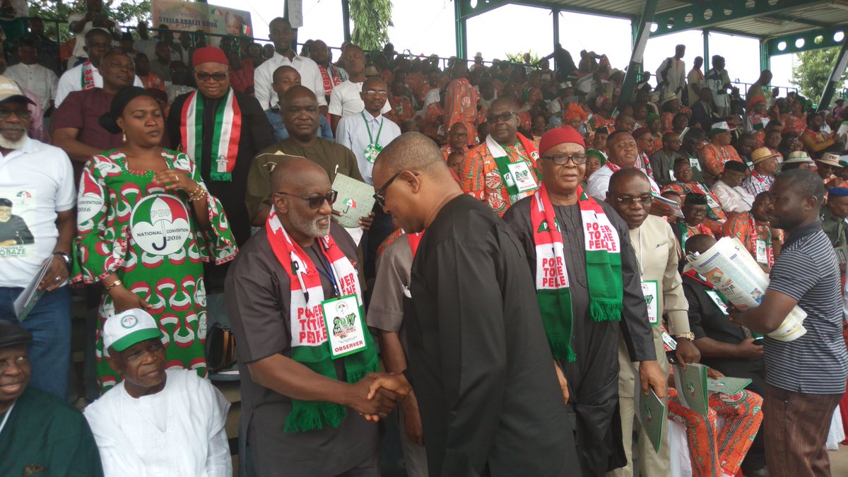 The frontline aspirant for Anambra guber election under PDP, Oseloka Obaze, on Saturday, attended the party’s convention which was held in Abuja.