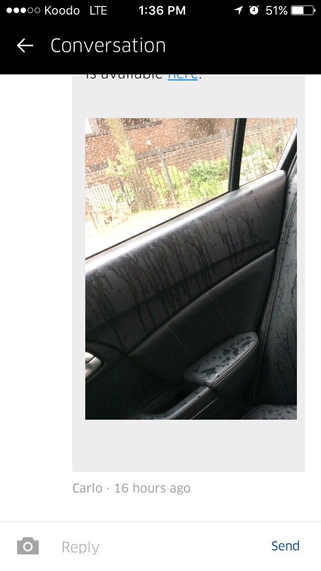 Super disappointed with <a href="/Uber/">Uber</a>. They now charge you $50 if the driver leaves his window open while it's raining. #CustomerService #fail