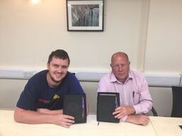 BforBBolton's tweet photo. Not the two Ronnies but the two Dave's Arnott and Brooks with their new #bforb note books @BforBBury #property #construction https://t.co/Xrv5wGabW8