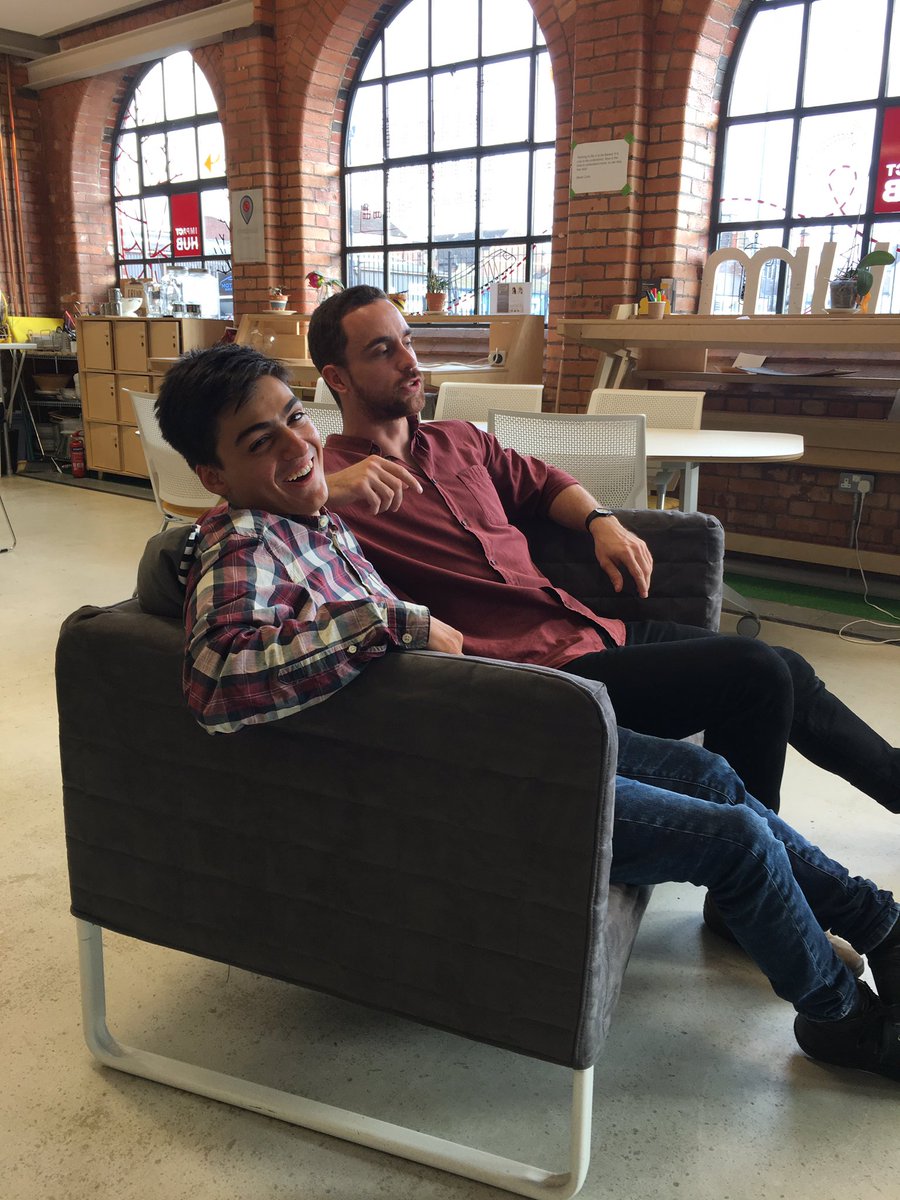@ridingeverest @ImpactHubBrum Here are Max and @zedmillfilm looking like some gentle lads hosting a morning chat show.