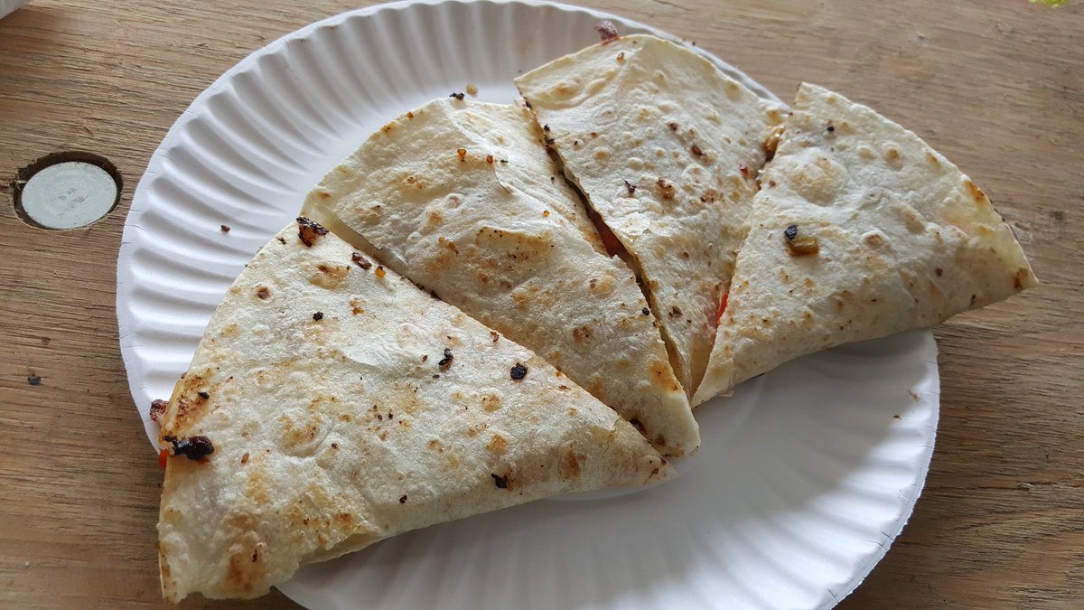 Made to order <a href="/TakeATaco/">Take-A-Taco</a> chicken quesadilla with jalepeno!