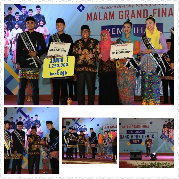 Walkot Dpk dgn ibu menghadiri Mlm Grand Final Pemilihan Abang Mpok Depok 2017di Balairung Budi Utomo.12/8/17 <a href="/pemkotdepok/">PEMERINTAH KOTA DEPOK | #AyoPakaiMasker</a> <a href="/pemkotdepok/">PEMERINTAH KOTA DEPOK | #AyoPakaiMasker</a>