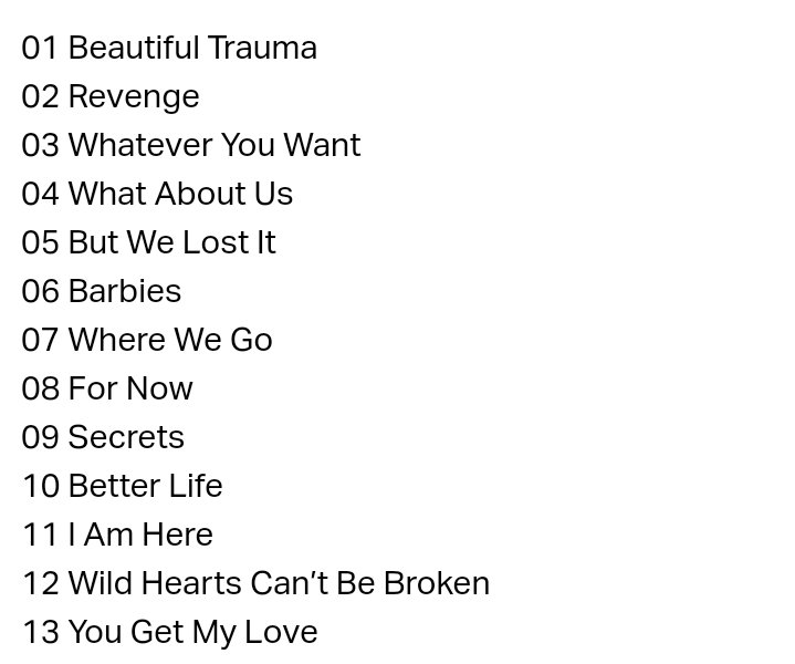 PinkMisfitJacey's tweet photo. #BeautifulTrauma #tackList @Pink #NewPinkEra #NewPinkAlbum https://t.co/90VReCpHxV