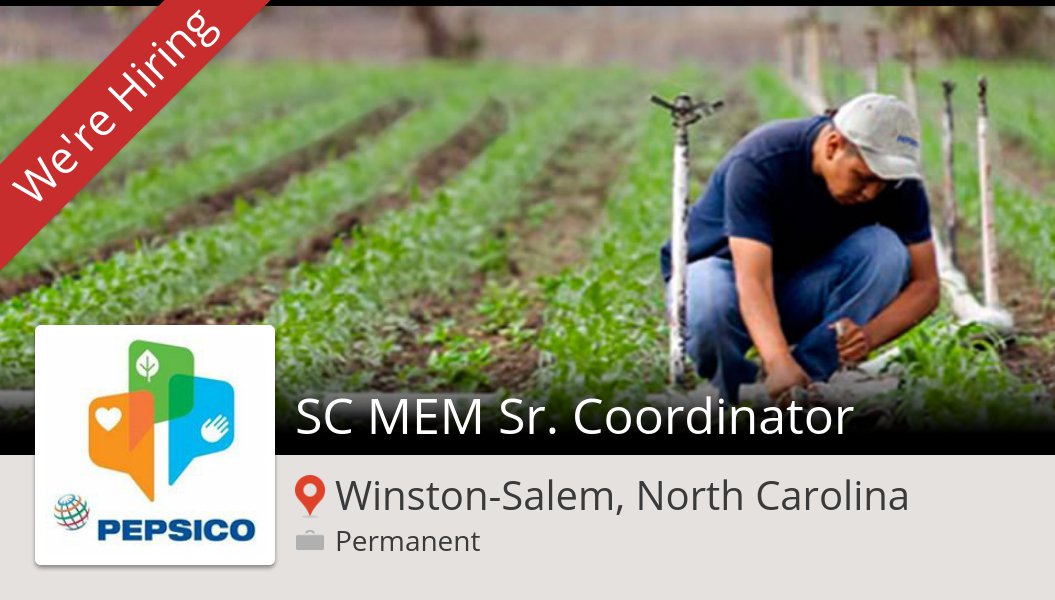 ColeyJason's tweet photo. #PepsiCo: SC MEM Sr. #Coordinator (#WinstonSalemNorthCarolina) #job https://t.co/p9g0Qd7nuW https://t.co/82Lv3bTrZK