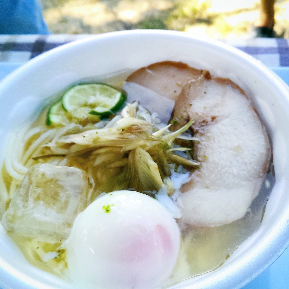 白滝製麺 森岡さん على تويتر 今日の半田そうめん 生まれたて卵 すだち鶏のチャーシュー すだち とれたてミョウガ 半田そうめん 白滝製麺 阿波おどりキャンプ めっちゃ好評