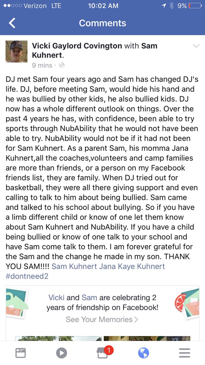 NubAbility's tweet photo. Dang Proud of our founder @SamK_EMPOWERS and his heart for changing the world by #BullyProofing Kids with differences. #TOYA2017 @jcinews https://t.co/ZHtEdZyFuk