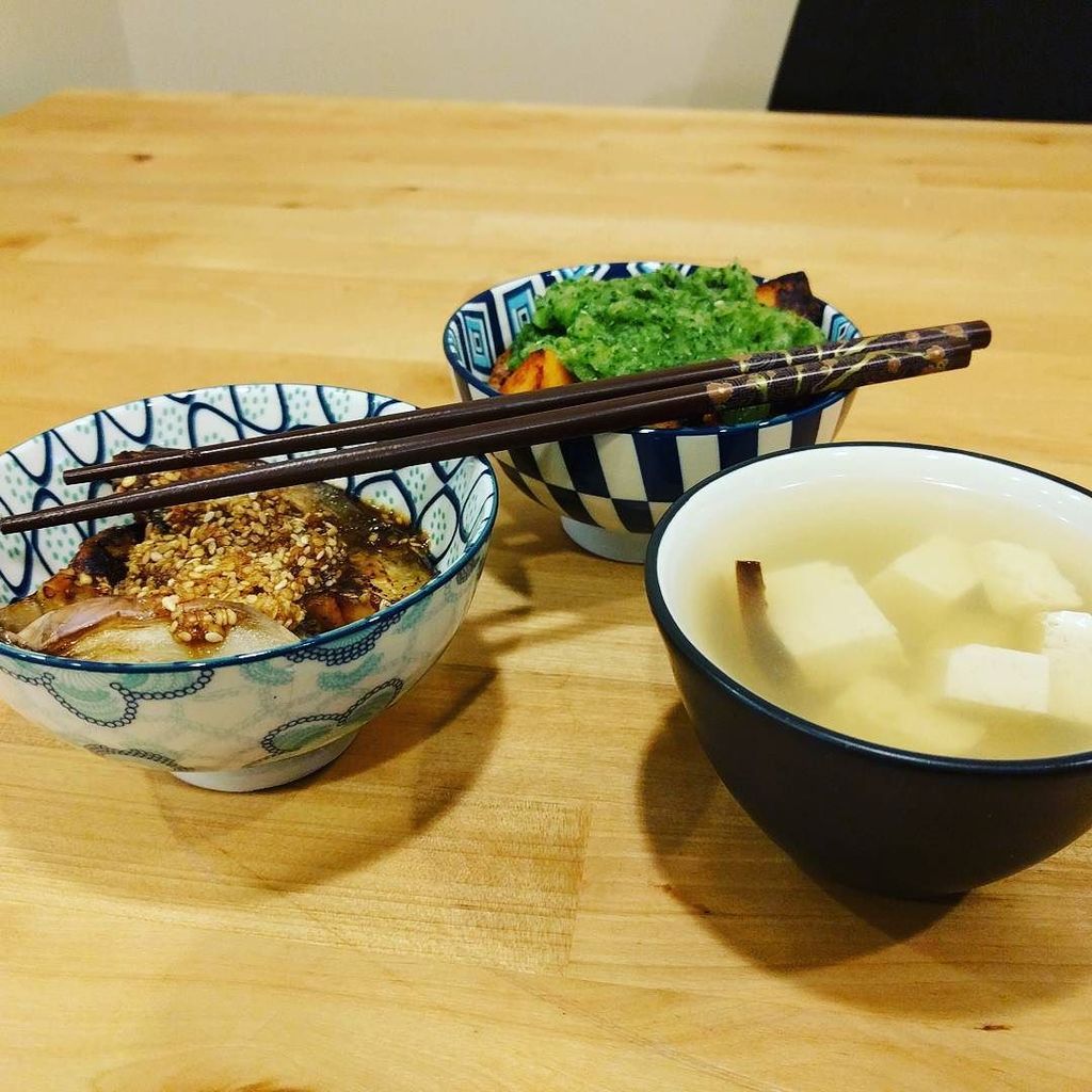 BarbarianBread's tweet photo. Shojin Ryori take 2 - mushroom dashi and tofu soup, sweet potato with cucumber puree, eggplant with goma dressing.… https://t.co/DtLnixZghe https://t.co/86SpM1VHM8