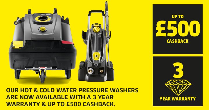 Karcher are offering Cashback on hot and cold pressure washers until the end of September. Please call <a href="/BRMLtd/">BRM Ltd</a> for details.