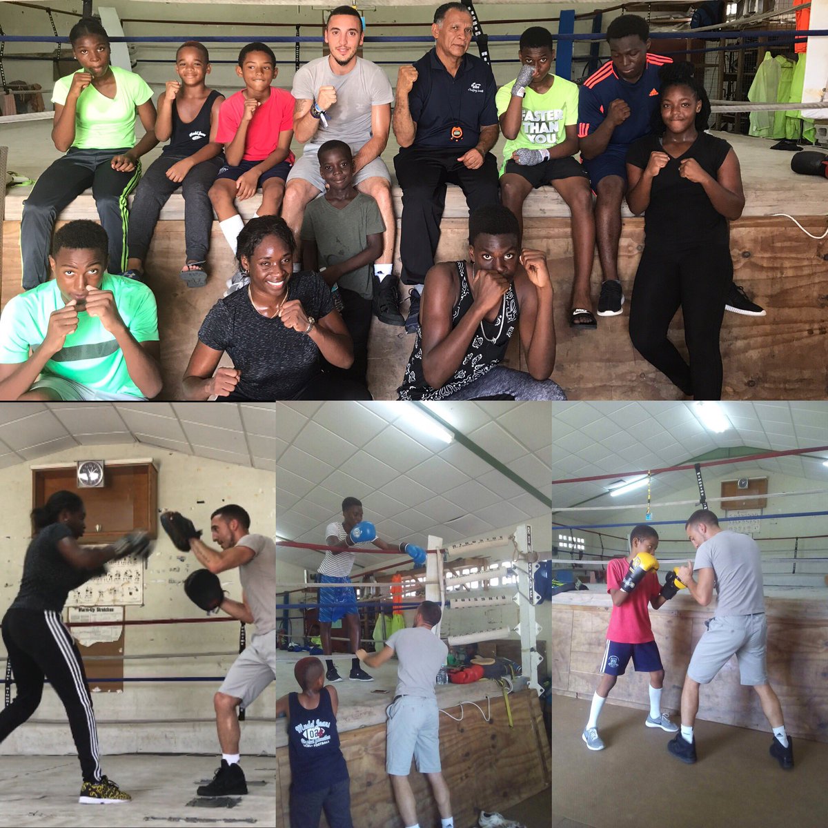 AfeweeBrixton's tweet photo. Yesterday our head coach @boxingbobby made a visit to the national boxing gym in Barbados &amp; ended up being invited to coach the local kids! https://t.co/8EnPa1N1jL