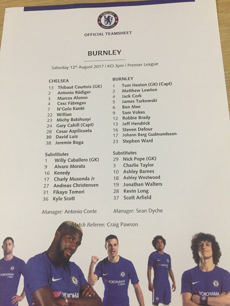 OllieHolt22's tweet photo. Team sheets from Stamford Bridge https://t.co/bREzXJ6PGu