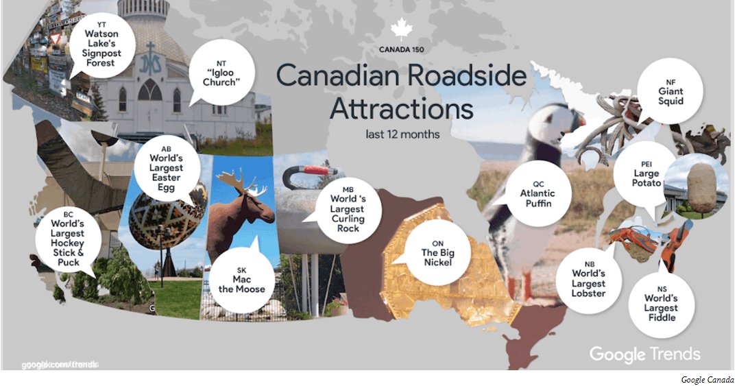 Destinationhyun's tweet photo. #Google releases most searched for #Canadian roadside attractions (MAP) 
https://t.co/M43V5s3saL
 #Canada #Summerfun #Attractions #Canada150 https://t.co/QawRBkRDZF
