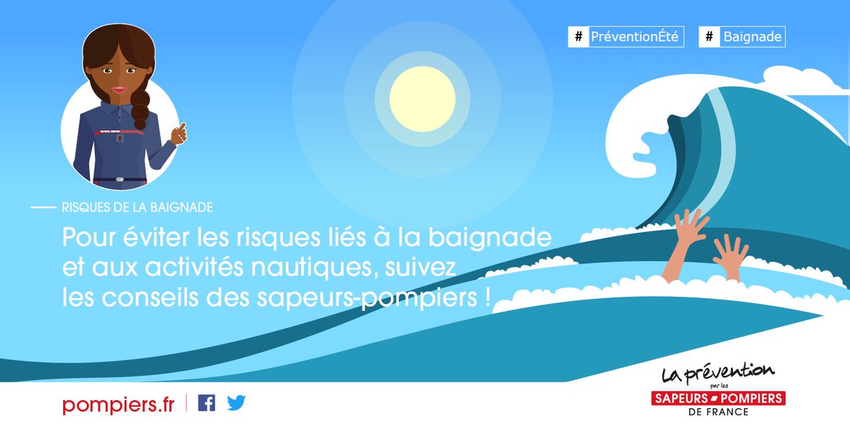 #PréventionÉté 🏖🏊🌊🚒 Loisir incontournable, la #baignade n'en est pas moins dangereuse. Les conseils des <a href="/PompiersFR/">Pompiers de France</a> pour éviter les risques.