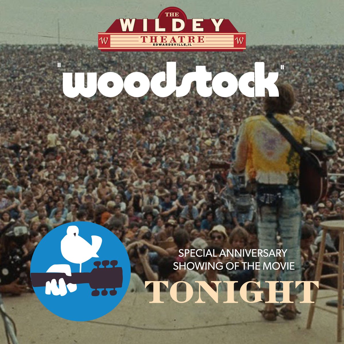 celebrate the anniversary of #Woodstock TONIGHT at the #Wildey Theatre. We will be showing the classic movie  at 7:15pm!