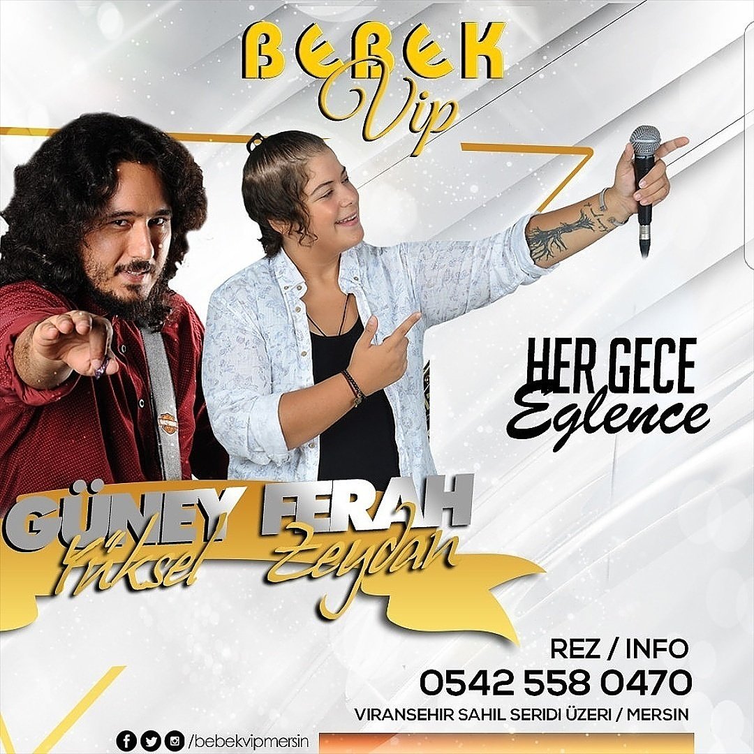 🔥CUMARTESİ
💥BEBEKVIP SAHNESİ
🎶🎙👭👬🎉🍷🍾🎂
🎉%💯 MÜZİK
🎉%💯EĞLENCE
🎉%💯 TÜRKÇE
#FERAHZEYDAN #GUNEYYUKSEL #sahne #cumartesi #BEBEKVIP#MERSIN #adana #