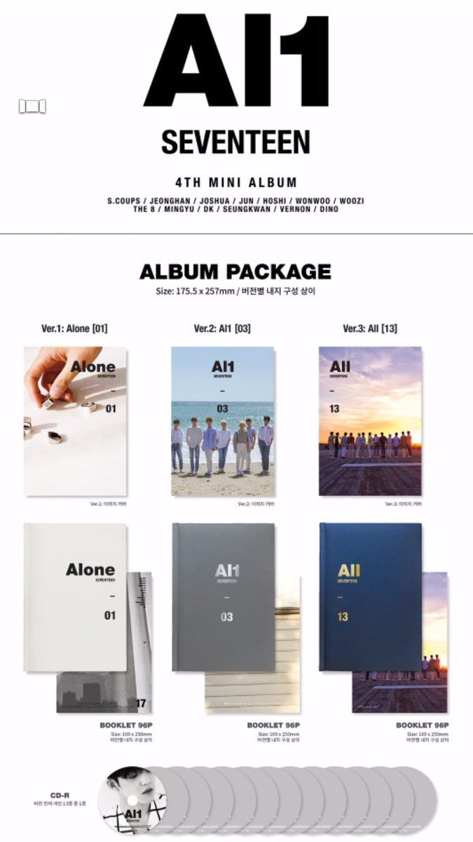 #SEVENTEEN #al1 4th Mini Album
-480.-
-Alone /Al1 /All
-ไม่เอาโปสลด 20.-
-ค่าส่ง 50/80

#ตลาดนัดseventeen