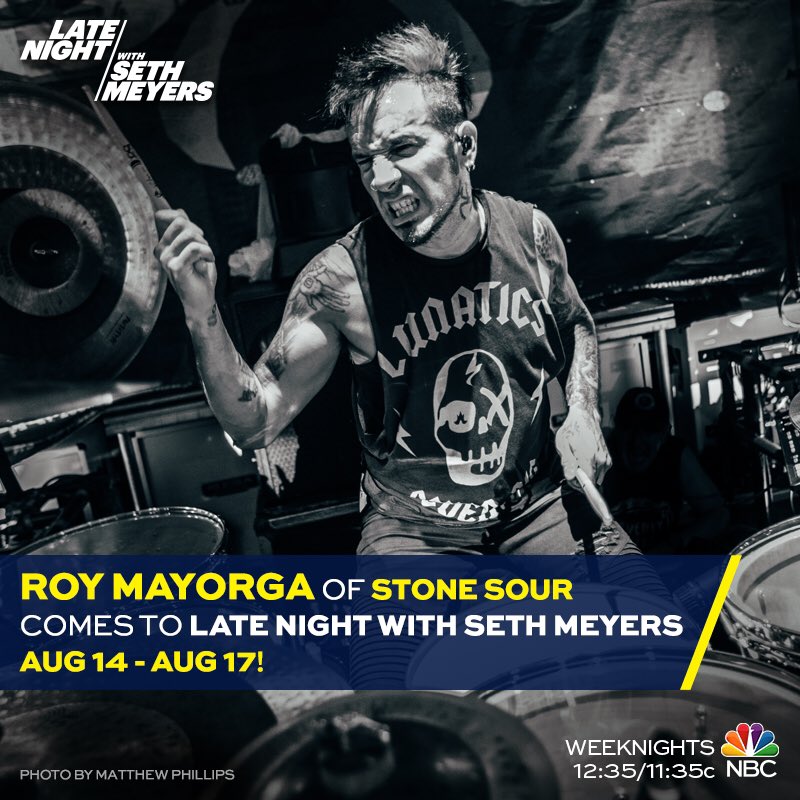 Really excited to be the house drummer this coming week on Seth Meyers! #sethmeyers #stonesour  #dwdrums  #promarksticks #sabiancymbals