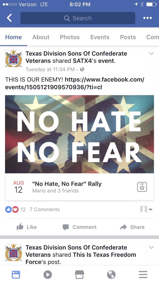 satx4____'s tweet photo. ICYMI: "No Hate. No Fear" rally today 1PM. This monument dedicated to the confederate dead promotes hate &amp; fear. No more  "It's coming down" https://t.co/1IyItuJIpJ