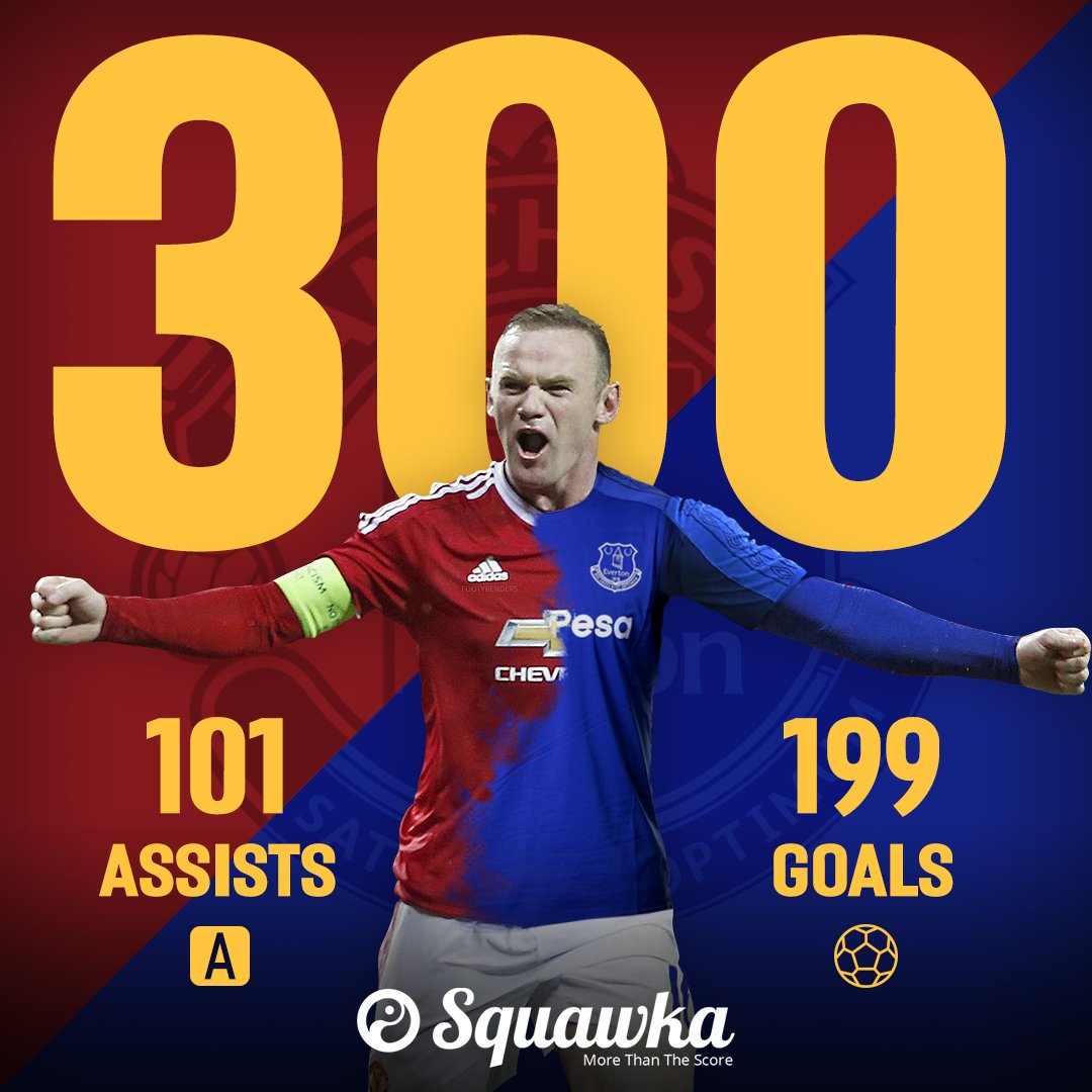 Squawka's tweet photo. Wayne Rooney has now been directly involved in 300 Premier League goals:

199 goals ⚽️
101 assists 🅰️

Modern legend. 🔵🔴 https://t.co/KJJ4aQvm7f
