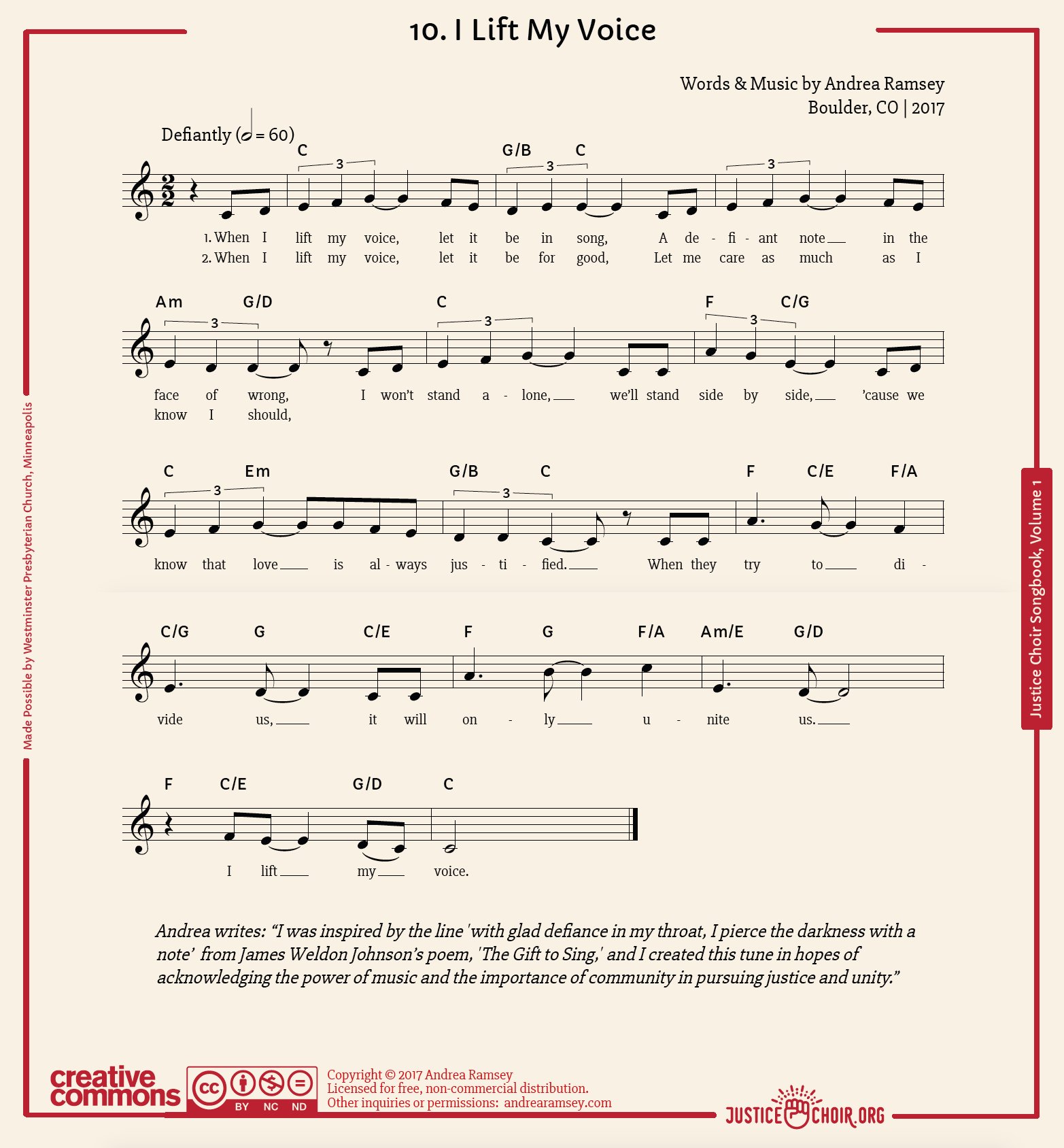 Justice Choir Songbook / Twitter