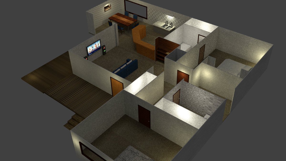 kitonthemove's tweet photo. Final output #3DAnimation #3DHouseModel #3DModeling #3drendering #Blender3d #Beginner https://t.co/dGzoPveToc