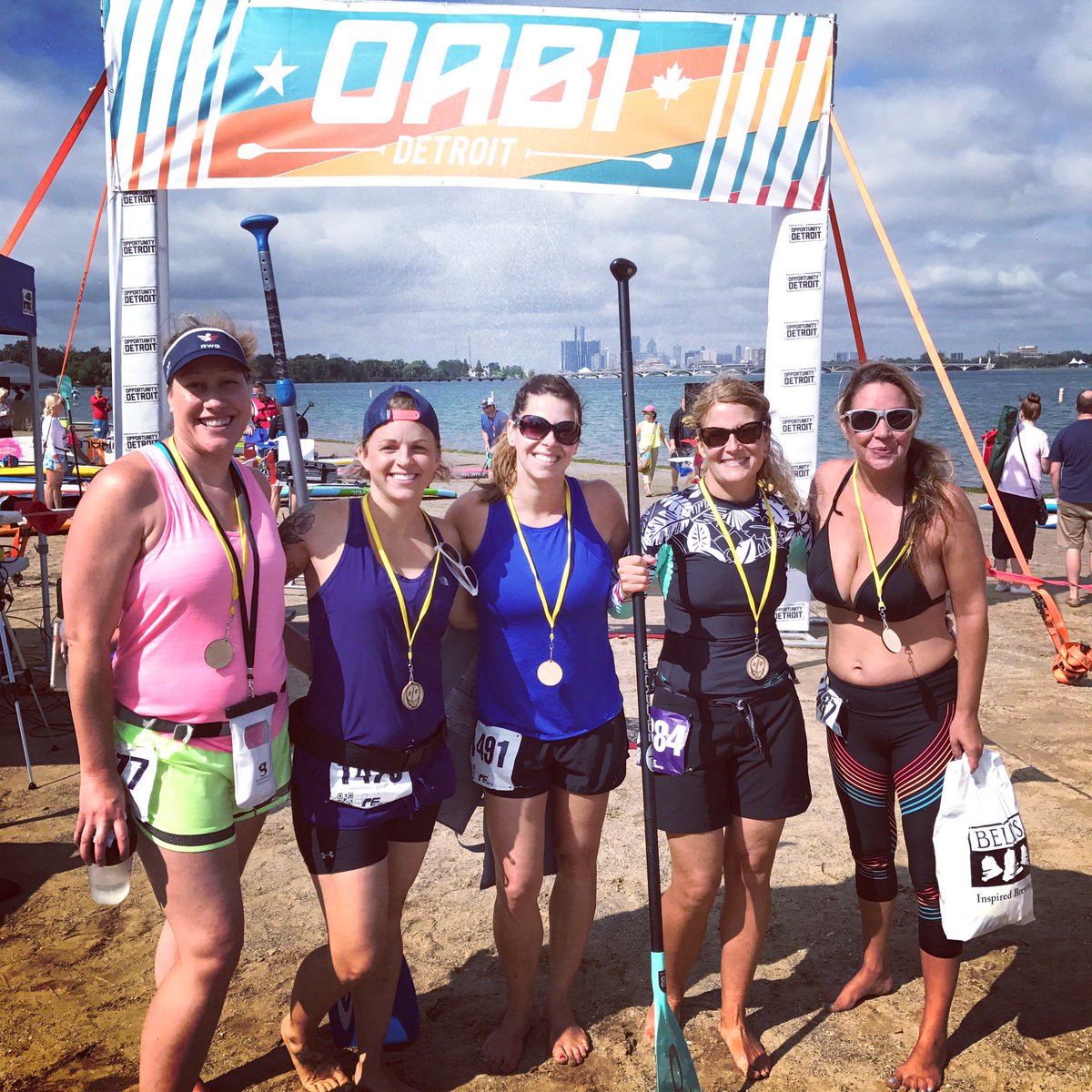 OABIDETROIT's tweet photo. All smiles at the finish line! #detroitriver #surfski #kayak #paddledetroit #OABI2017 #SUP #detroithustlesharder https://t.co/86ua7Jz3LP