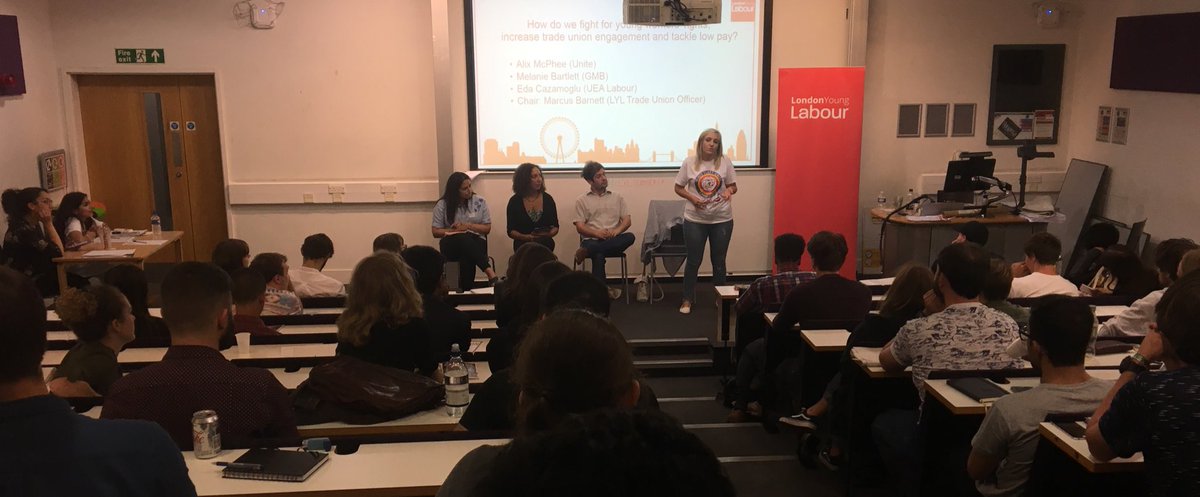 ShellyAsquith's tweet photo. Alix, Unite rep for #BAStrike opens the young trade unionist session "We have been on strike since January." #lylsummer17 #balowpaynoway https://t.co/dq4Ib08dV4