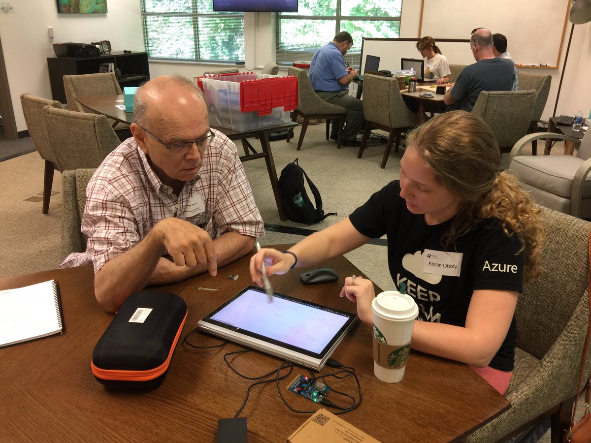 QiMata's tweet photo. Learning different #Azure architectures with @kristinottofy at #IOTGAHackathon https://t.co/nHV8mBc80D