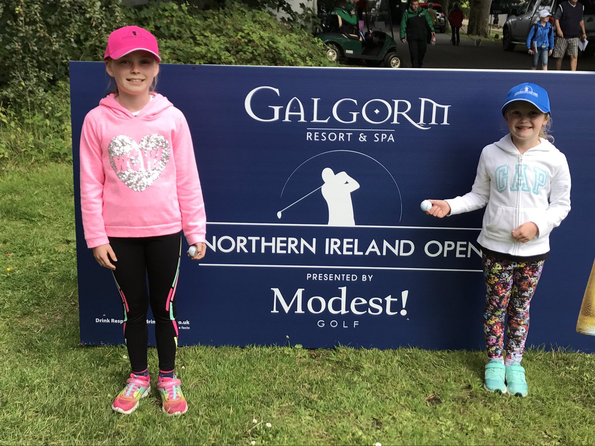 ValR40's tweet photo. Thanks so much for giving the girls a golf ball each, Made their day! @nicogeyger @nigolfinfo @DiscoverNI https://t.co/XfXezqTDGx