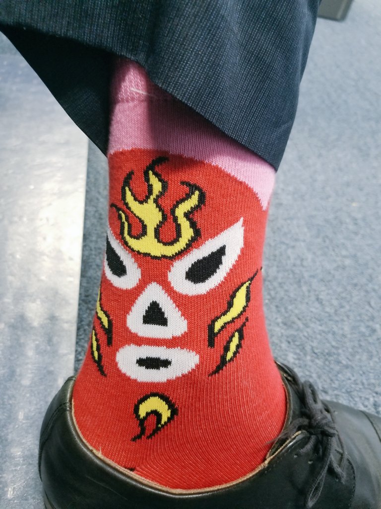 In honor of Rolando got some Lucha Libre socks on today! #TMXfamily #AwesomeCoWorker #BetterGuy   @allan_cieniuch <a href="/larryg1268/">Larry A Gray</a> @Rolo_GG_