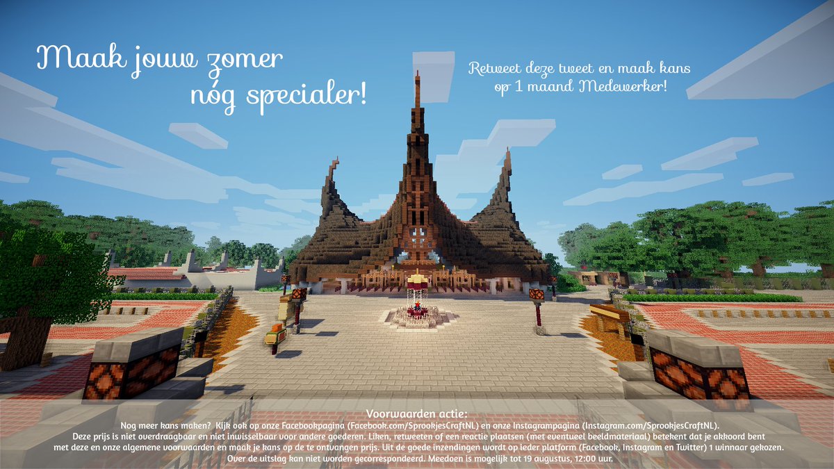 SprookjesCraft's tweet photo. Maak jouw zomer nóg specialer! Retweet deze tweet en maak kans op 1 maand Medewerker! https://t.co/6ztxRgZxD5