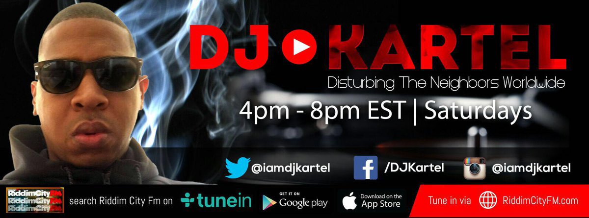 iamdjkartel's tweet photo. @iamdjkartel BACK MAKING SATURDAYS GREAT AGAIN on @RiddimCity Today 4pm LOG ON https://t.co/r16Au6XoGd or download our free app Riddimcityfm https://t.co/bb2j3Sy29U