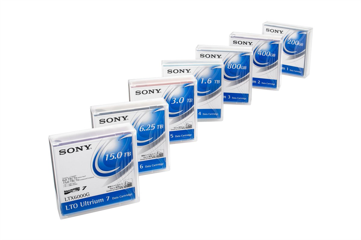 SonyProUSA's tweet photo. Sony’s reliable LTO-7 data cartridge offers 15TB compressed capacity with 750MB/s transfer speed https://t.co/8XxLrjXYcf #SonyProMedia https://t.co/vQtU05qjmE